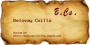 Belovay Csilla névjegykártya